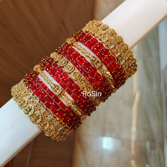 Traditional coin bridal bangles (1 hand)