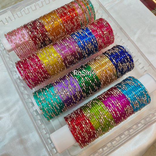 Diya glass bangles (1 dozen)