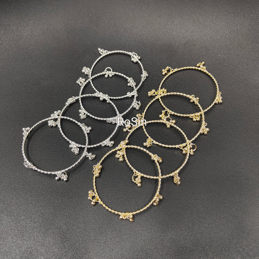 New thin spiral ghungroo bangles (4 bangles in a set)