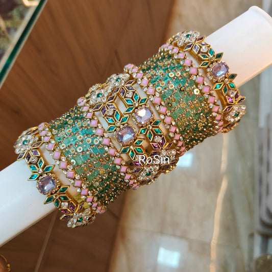 Lavender and seagreen sparkle set