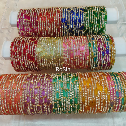 Moon stone glass bangles (1 dozen)