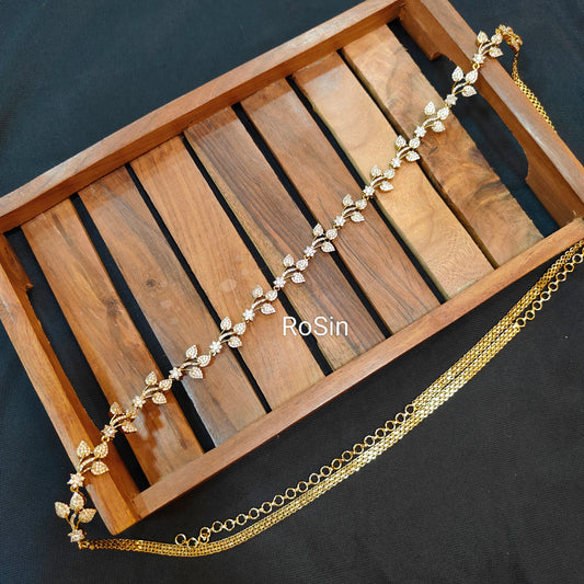 Leaf diamond lookalike hipchain