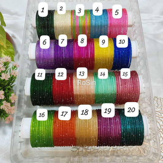Sparkle crystal glass bangles (1 dozen)