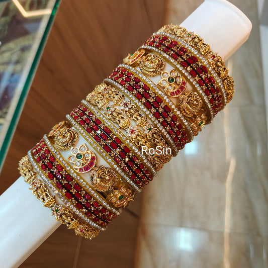 Traditional antique bridal bangles set (2 hands)