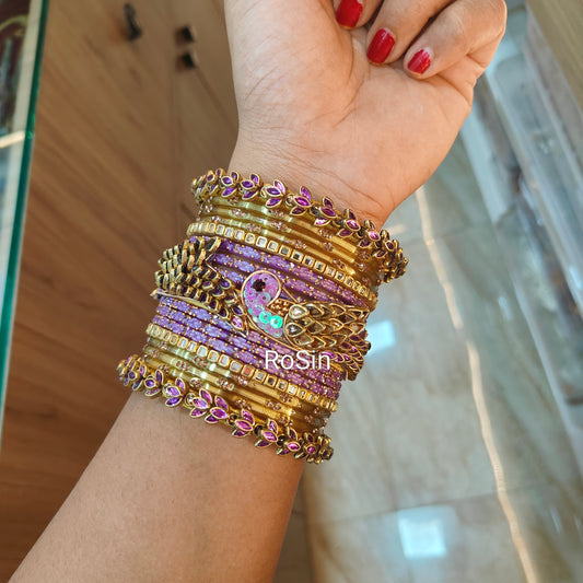 Parrot lavender bangles stack(2 hands)