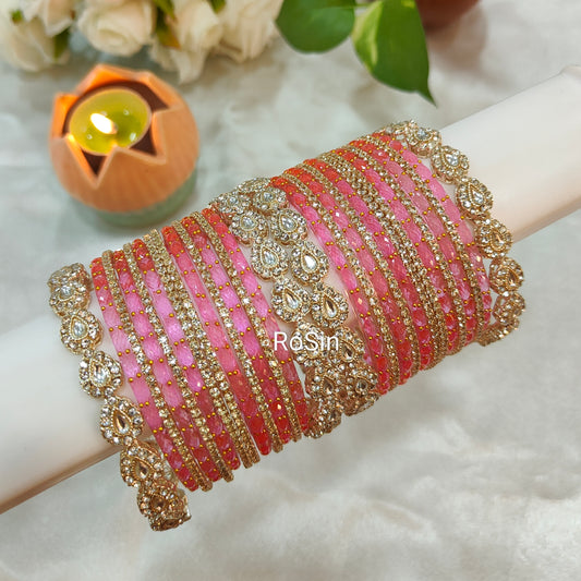 Diamond replica metal bangles (2 hands)