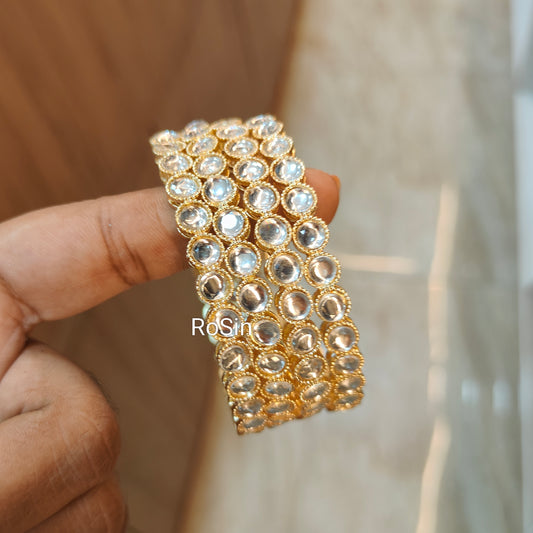 Round metal bangles (4)