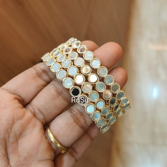 Mirror metal bangles (4)