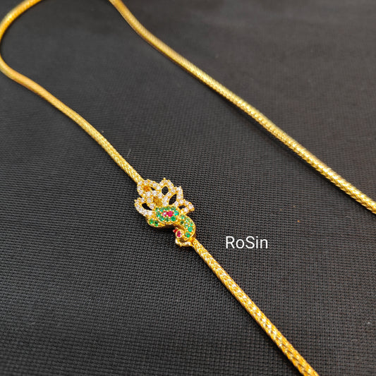 92.5 silver gold plated mugappu thaali chain 009