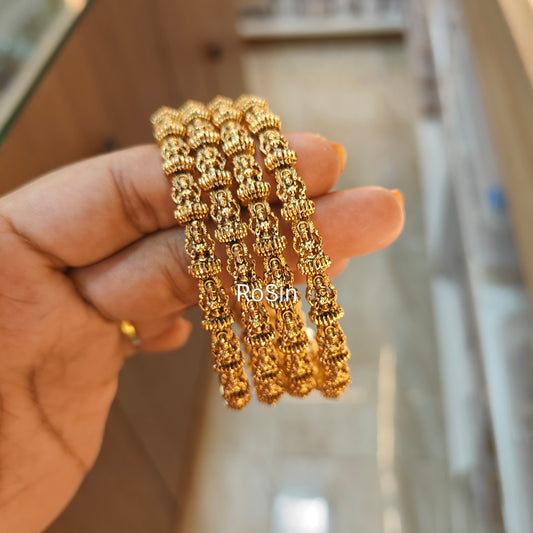 Lakshmi with lotus nagas bangles (4 bangles)