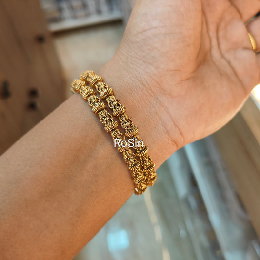 Lakshmi with lotus nagas bangles (4 bangles)