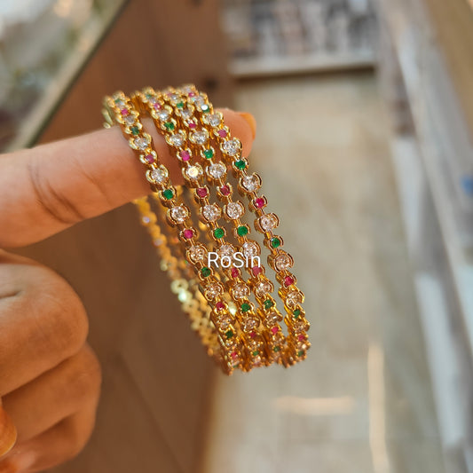 Multicolour diamond replica bangles (4)