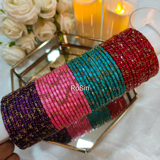 Honey glass bangles (1 dozen)