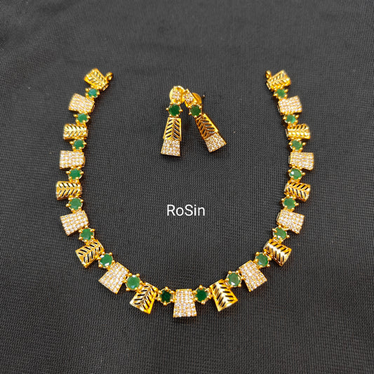 Kattam diamond necklace with back chain