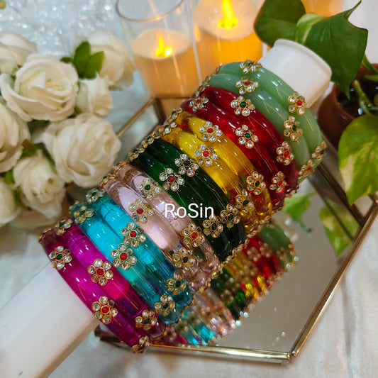 10mm jelly kundhan kadas (2 bangles)