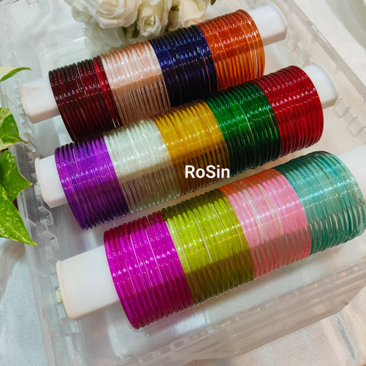 Premium plain jelly glass bangles (1 dozen)