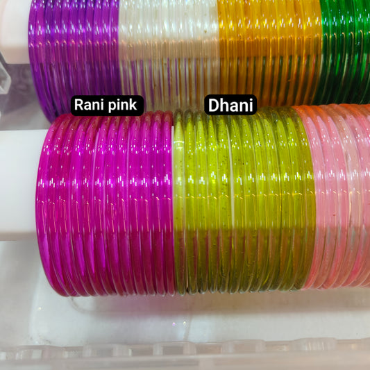 Premium plain jelly glass bangles (1 dozen)