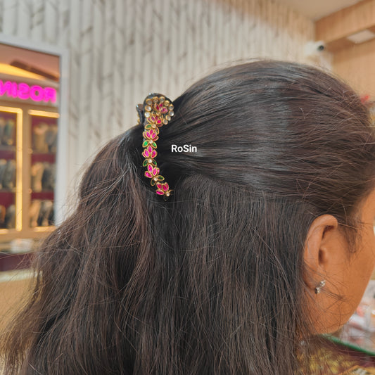 Pink lotus banana clip