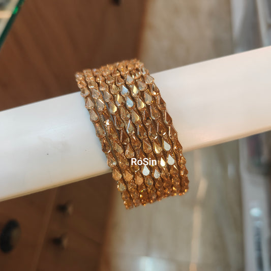 Drop glossy border bangles (1 set)