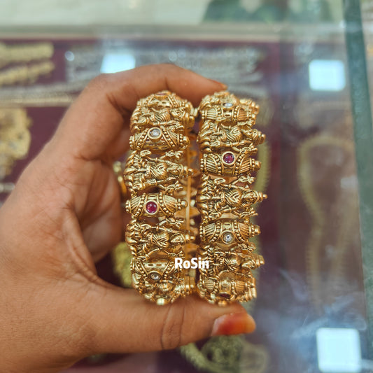 Antique nakshi gold tone lakshmi kadas lock type (2)