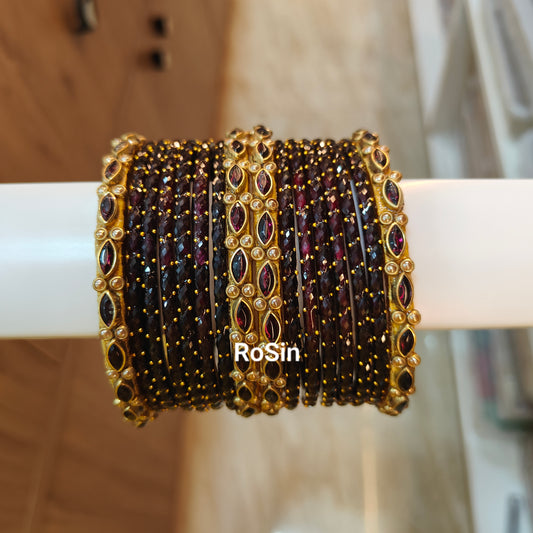 Budget cute glass mixed sets(1 set with 16 bangles)