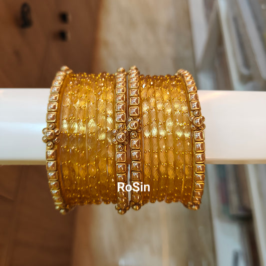 Budget cute glass mixed sets(1 set with 16 bangles)