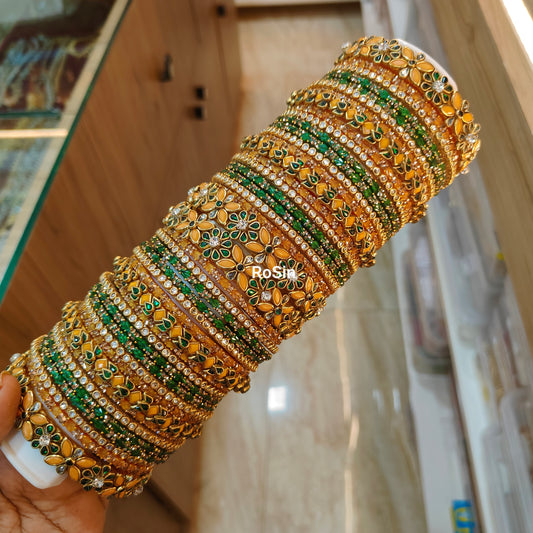 Mango yellow and darkgreen set