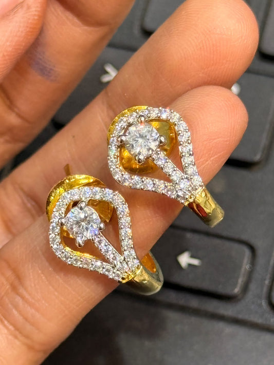 Diamond look ad stone earrings 005