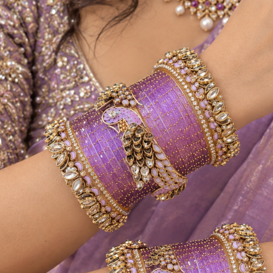 Lavender parrot bridal set (2 hands)