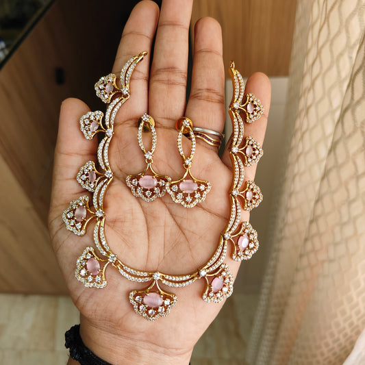 Pastel pink ad stone diamond replica