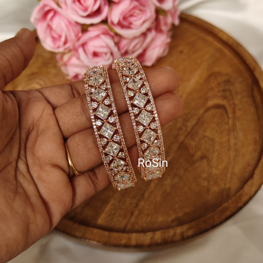 Rose gold Ad stone kada bangles