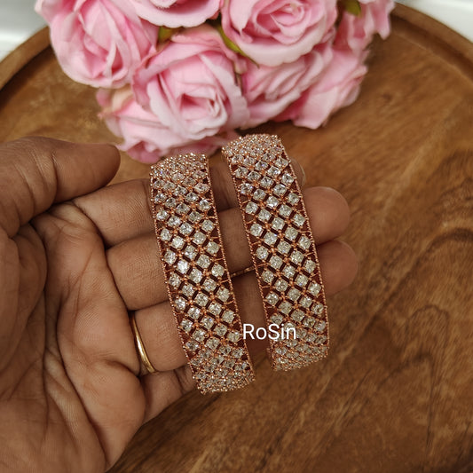Rose gold statement kada bangles