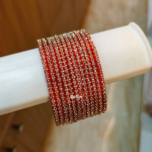 King red glass bangles (1 dozen)