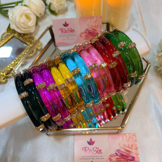 New 10mm square shadow jelly kadas (2 bangles)
