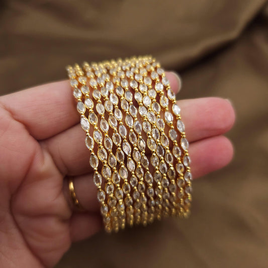 Mehr stone bangles with golden base