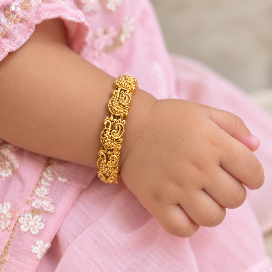 kids peacock goldlike antique bangles (2 bangles)
