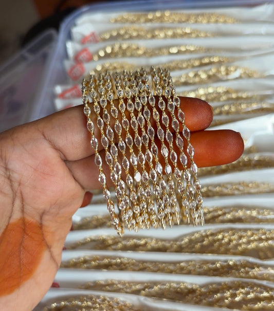 Mehr stone bangles with golden base