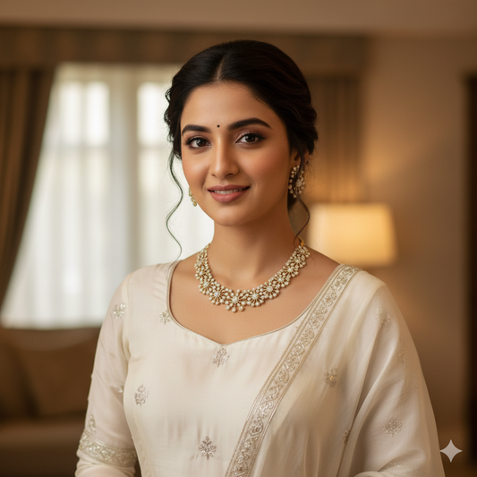 Diamond replica stone necklace