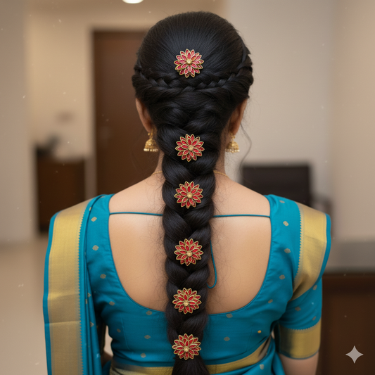 Red floral upin (3 pieces)