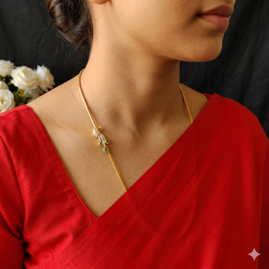 92.5 silver diamond replica peacock mugappu thaali chain 001