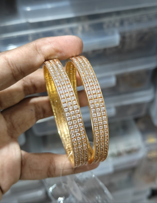 White stone kada 2 bangles