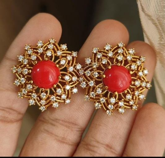 Coral earrings