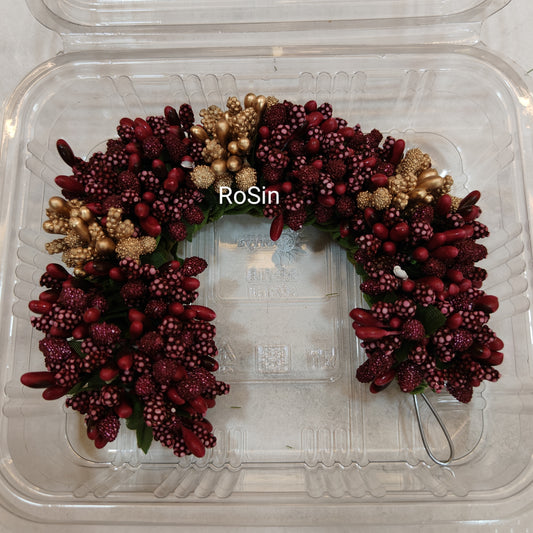 Artificial maroon flower veni