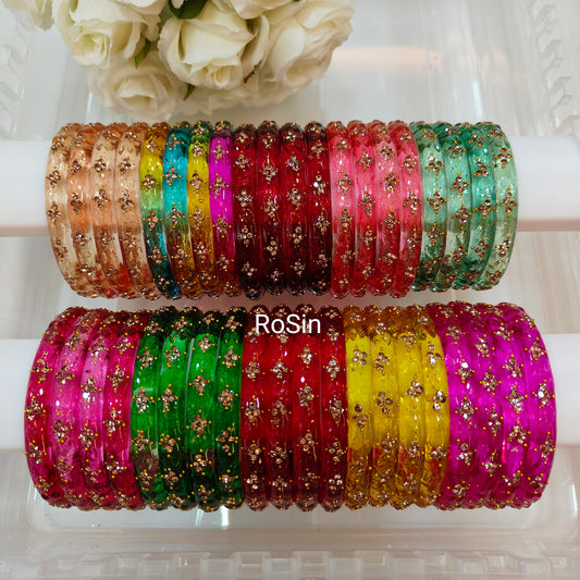 Classic glass crystal kadas (set of 2 bangles)