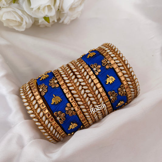 Royal blue and pearl set