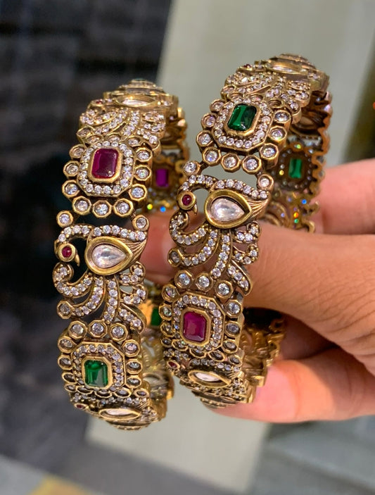 Victorian peacock bangles