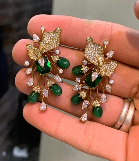 Statement emerald earrings