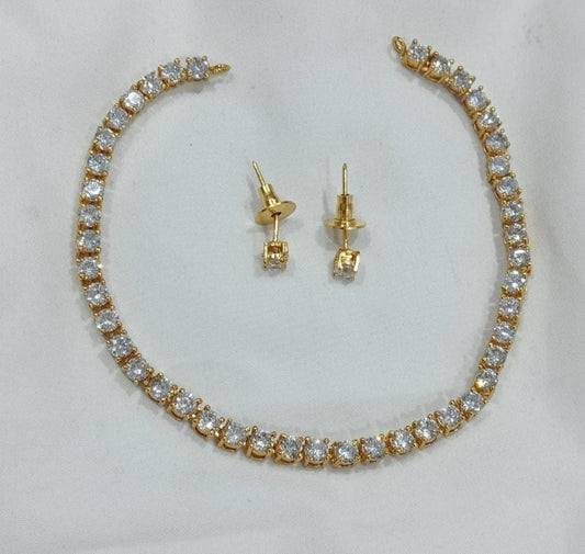 Single stone diamond replica necklace