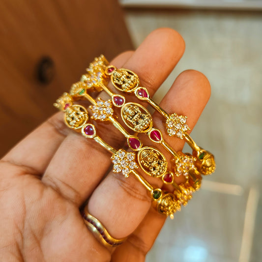 Lakshmi with stone bangles (4 bangles)