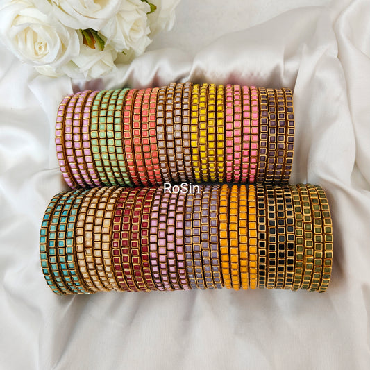 Matt finish kundhan bangles